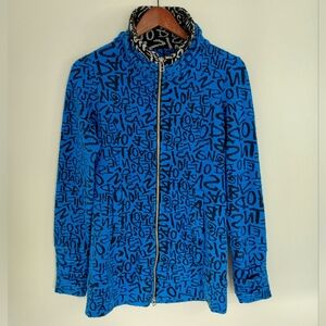 Tonia Debellis Abstract Print Jacket Blue Size Small